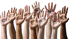 Picture of raised hands