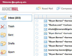 Partial screenshot of the new Webmail.