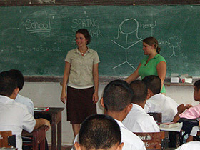Picture of Auggies studying (and teaching) abroad.