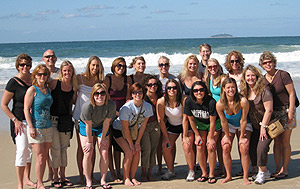 Picture of Augsburg Women's Volleyball team in Brazil.