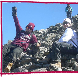 picture of students on a mountain