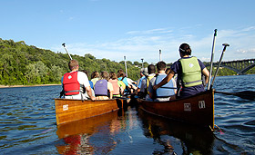 Picture of students in canoes